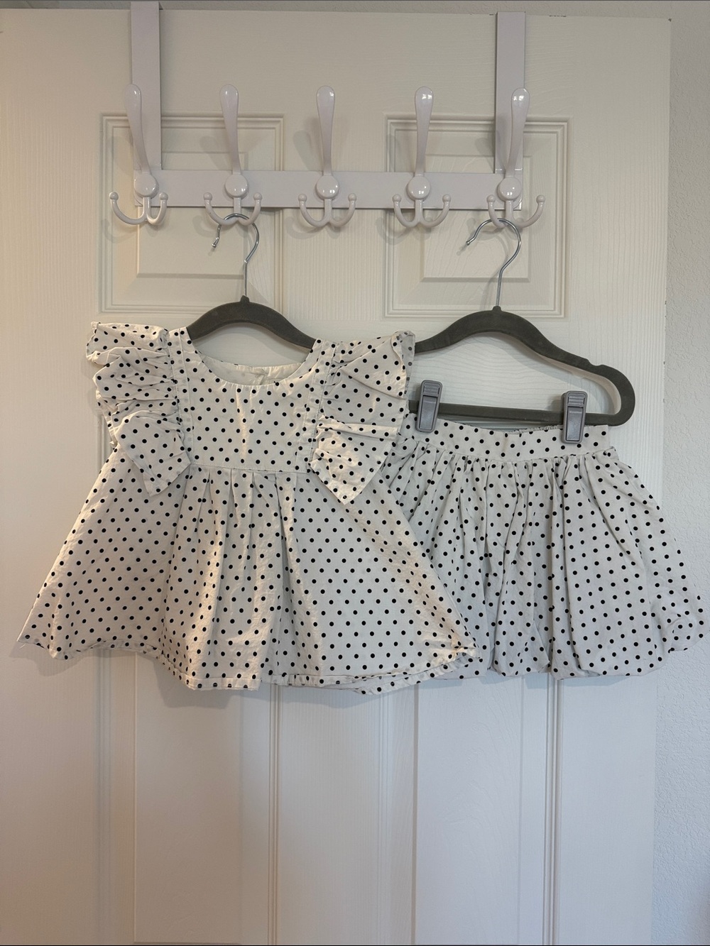 Kate Spade x Target White Polka Dot Ruffle Top and Skirt Set